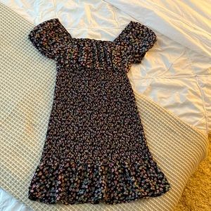 Ruched Mini Dress Floral - M